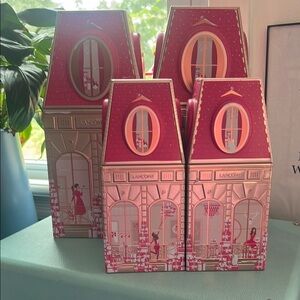 Lancome Pink and Red Parisian Gift Boxes in a set of 4 in condition.